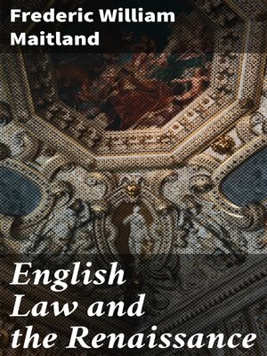 cover image of English Law and the Renaissance